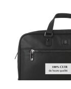 Porte-document en cuir Charles noir - 27x39x9 cm