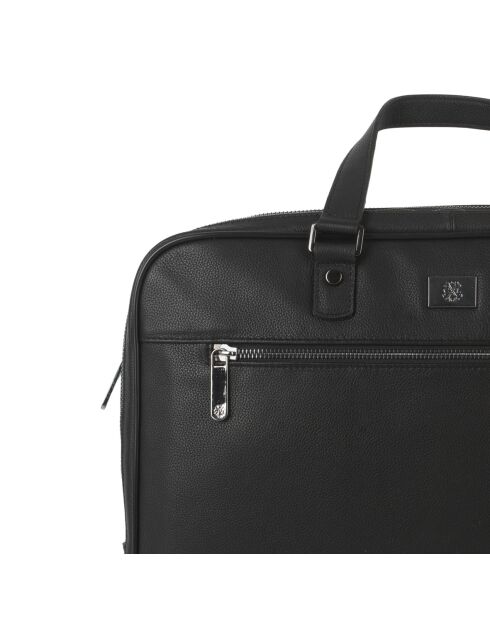 Porte-document en cuir Charles noir - 27x39x9 cm