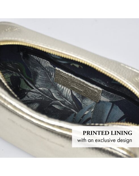 Montmartre Schultertasche aus goldfarbenem Leder - 22x8,5x14,5 cm