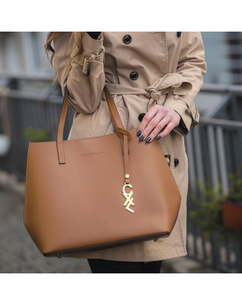 Borsa Rivoli in pelle cognac - 45x15x30 cm