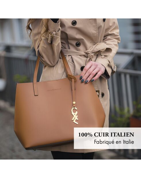 Borsa Rivoli in pelle cognac - 45x15x30 cm