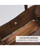 Borsa Rivoli in pelle cognac - 45x15x30 cm
