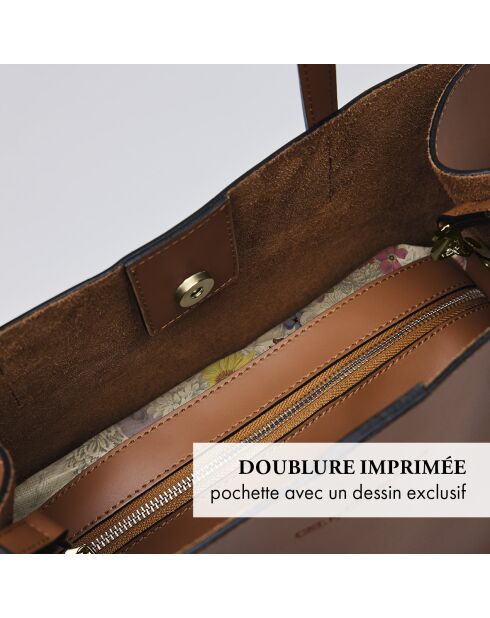 Borsa Rivoli in pelle cognac - 45x15x30 cm