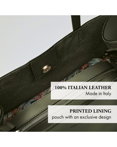 Rivoli Handtasche aus khakifarbenem Leder - 45x15x30 cm