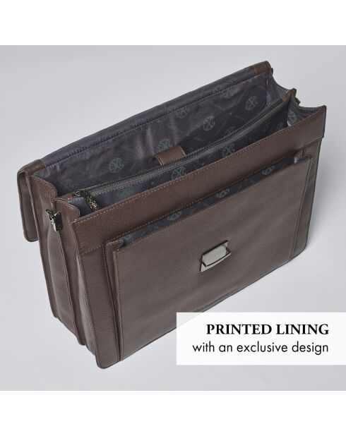 Porte-document en cuir Rodin marron - 41x12x31 cm