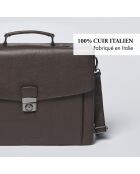 Porte-document en cuir Rodin marron - 41x12x31 cm