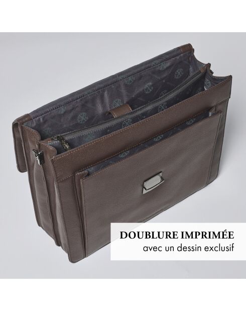 Porte-document en cuir Rodin marron - 41x12x31 cm