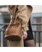 Champs Elysée Beuteltasche aus cognacfarbenem Leder - 25x15x28 cm