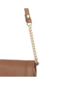 Stella Schultertasche aus cognacfarbenem Leder - 12x20,5x4 cm