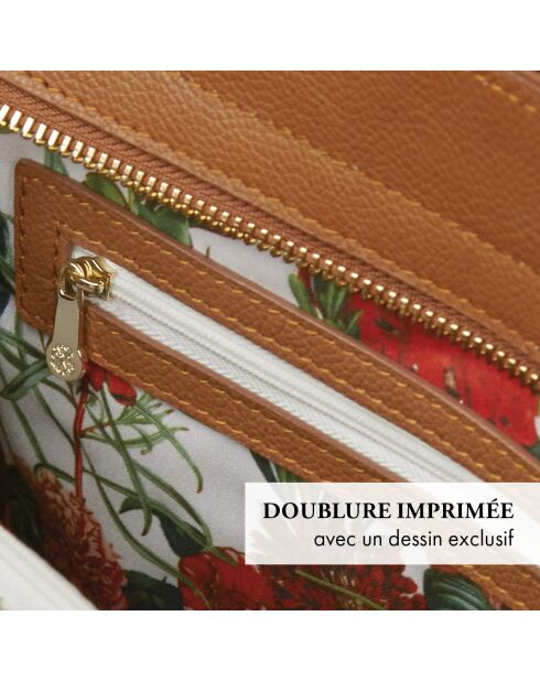 Stella Schultertasche aus cognacfarbenem Leder - 12x20,5x4 cm