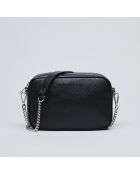 Montmartre Schultertasche aus schwarzem Leder - 22x8,5x14,5 cm