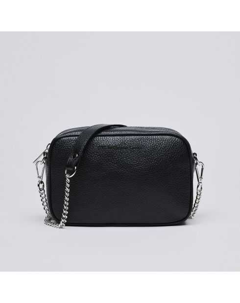 Montmartre Schultertasche aus schwarzem Leder - 22x8,5x14,5 cm