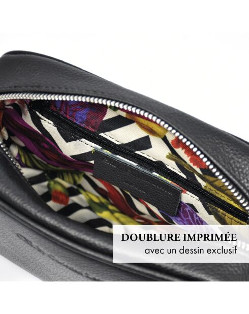 Montmartre Schultertasche aus schwarzem Leder - 22x8,5x14,5 cm