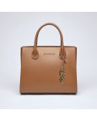 Montaigne Handtasche aus cognacfarbenem Leder - 31x15x26 cm