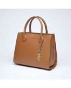 Montaigne Handtasche aus cognacfarbenem Leder - 31x15x26 cm