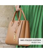 Montaigne Handtasche aus cognacfarbenem Leder - 31x15x26 cm