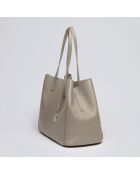 Alesia Handtasche aus nudefarbenem Leder - 39x20x29 cm