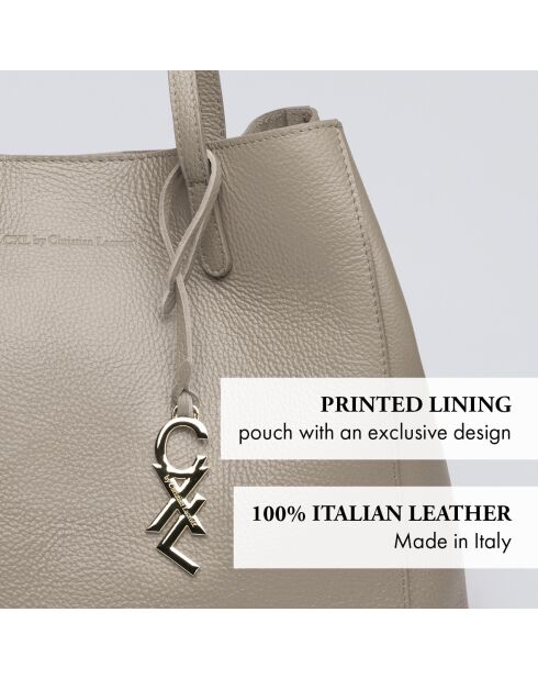 Alesia Handtasche aus nudefarbenem Leder - 39x20x29 cm