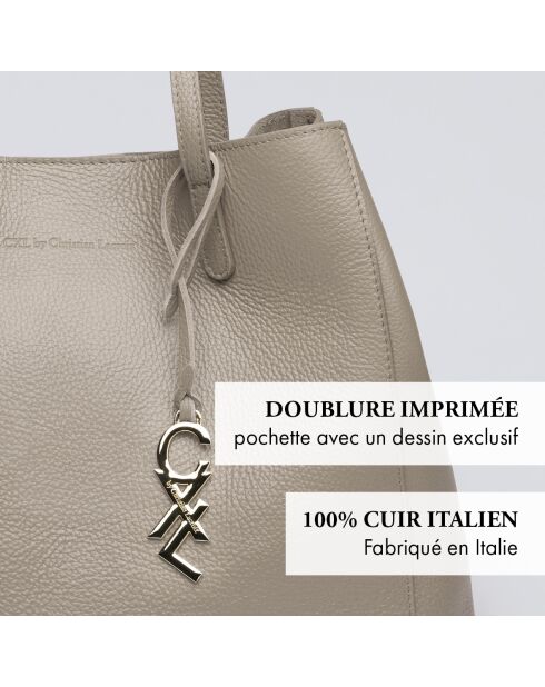 Alesia Handtasche aus nudefarbenem Leder - 39x20x29 cm