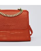 Sac à main en cuir Cremieux corail - 24x8x18 cm