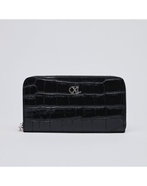 Cartera Concorde de piel negra - 20x2x11 cm