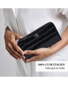 Cartera Concorde de piel negra - 20x2x11 cm