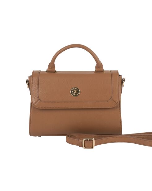 Bolso de hombro Nina de piel coñac - 17x24x9,5 cm