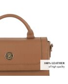 Bolso de hombro Nina de piel coñac - 17x24x9,5 cm