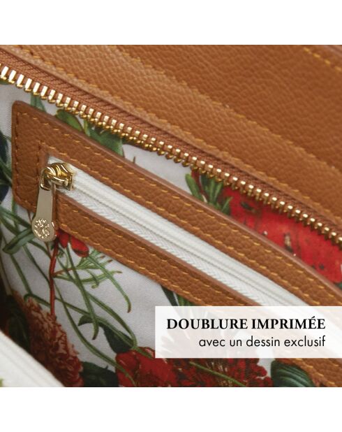 Bolso de hombro Nina de piel coñac - 17x24x9,5 cm