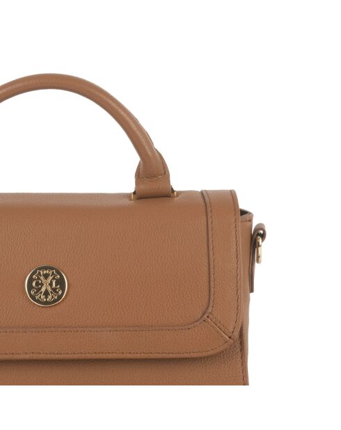 Bolso de hombro Nina de piel coñac - 17x24x9,5 cm