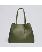 Borsa a mano Alesia in pelle kaki - 39x20x29 cm