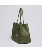 Borsa a mano Alesia in pelle kaki - 39x20x29 cm