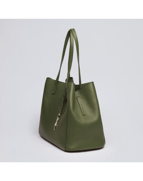 Borsa a mano Alesia in pelle kaki - 39x20x29 cm