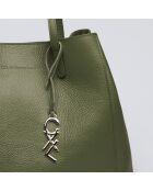 Borsa a mano Alesia in pelle kaki - 39x20x29 cm