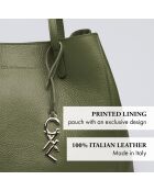 Borsa a mano Alesia in pelle kaki - 39x20x29 cm
