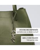Borsa a mano Alesia in pelle kaki - 39x20x29 cm