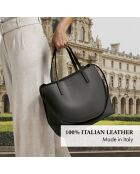 Rivoli schwarze Lederhandtasche - 45x15x30 cm