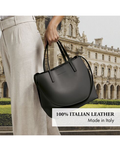 Rivoli schwarze Lederhandtasche - 45x15x30 cm