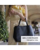 Rivoli schwarze Lederhandtasche - 45x15x30 cm