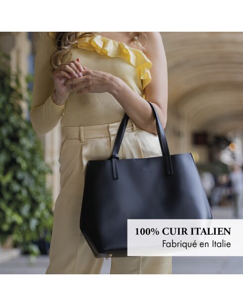 Rivoli schwarze Lederhandtasche - 45x15x30 cm