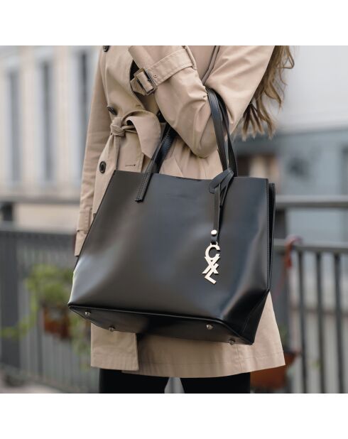 Rivoli schwarze Lederhandtasche - 45x15x30 cm