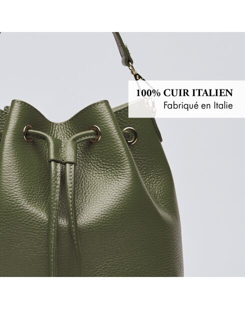 Champs Elysée Beuteltasche aus Leder in Khaki - 25x15x28 cm