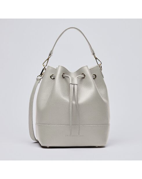 Champs Elysée Beuteltasche aus Leder cremefarben - 25x15x28 cm