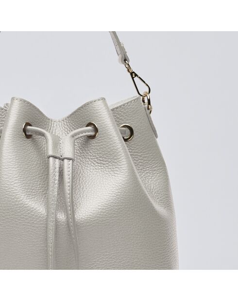 Champs Elysée Beuteltasche aus Leder cremefarben - 25x15x28 cm