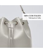 Champs Elysée Beuteltasche aus Leder cremefarben - 25x15x28 cm