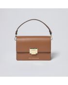 Gambetta Schultertasche aus cognacfarbenem Leder - 22x8x15 cm