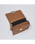 Gambetta Schultertasche aus cognacfarbenem Leder - 22x8x15 cm
