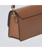 Gambetta Schultertasche aus cognacfarbenem Leder - 22x8x15 cm