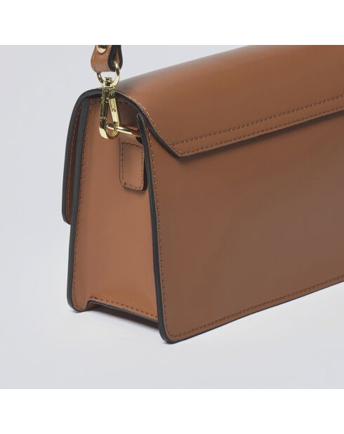 Gambetta Schultertasche aus cognacfarbenem Leder - 22x8x15 cm