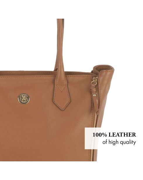 Borsa Madison in pelle cognac - 30x40x15 cm